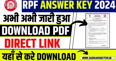 RPF SI Answer Key 2024 Download