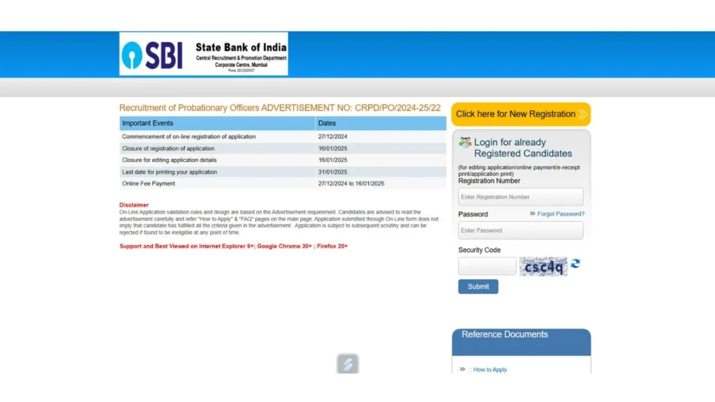 SBI PO Recruitment 2024 Apply Online